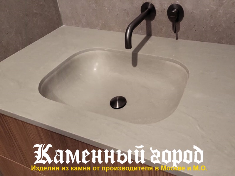 Мойка в ванной из искусственного камня 