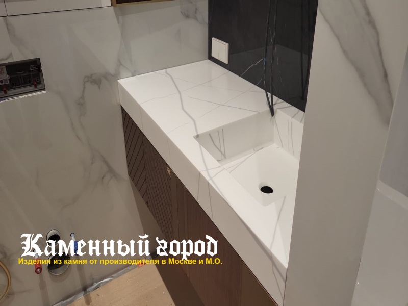 Мойка в ванной  из искусственного камня 